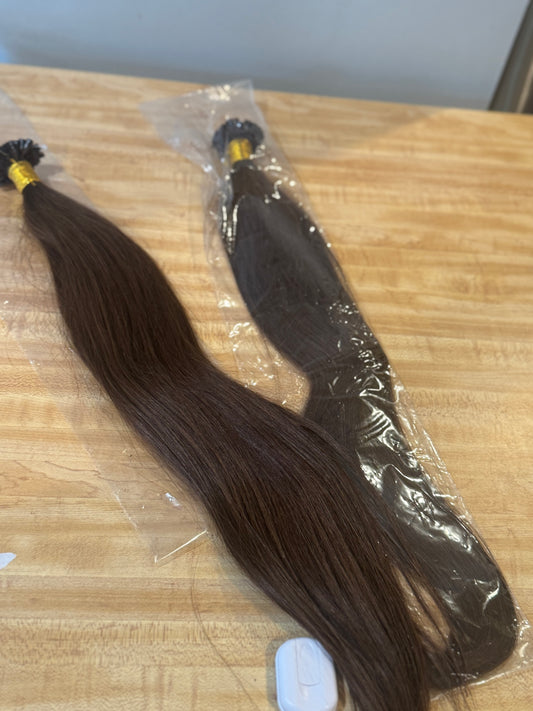 Extensions russe 22 pouce brun foncé en kératine.