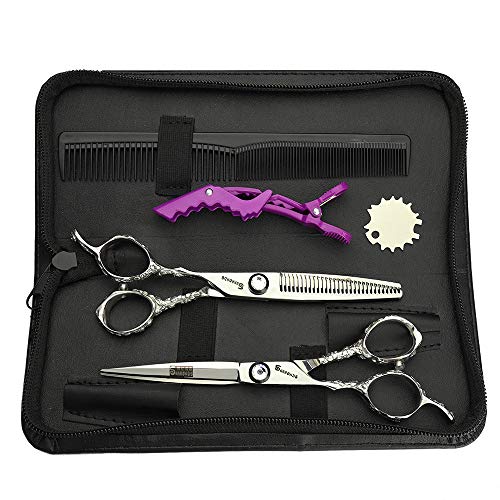 6 Inch Professional Left Handed Hairdressing Scissors Set 440C Hairdressing Scissors (3PCS-B)