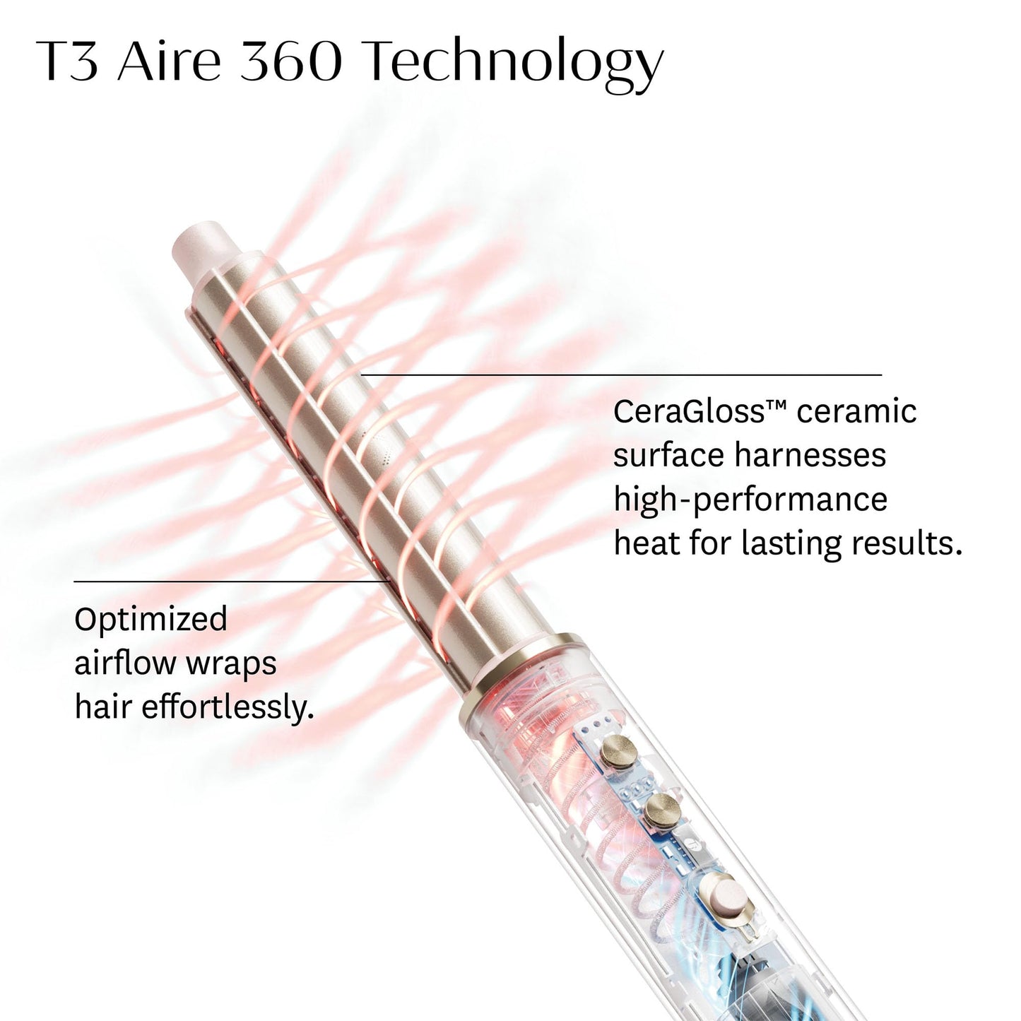 T3 Aire 360 Air Styler Blowout Kit with Ceramic Curling Attachments, Oval Brush & Drying Concentrator | Fast, Healthy Blowouts and Long-Lasting Curls| For All Hair Types