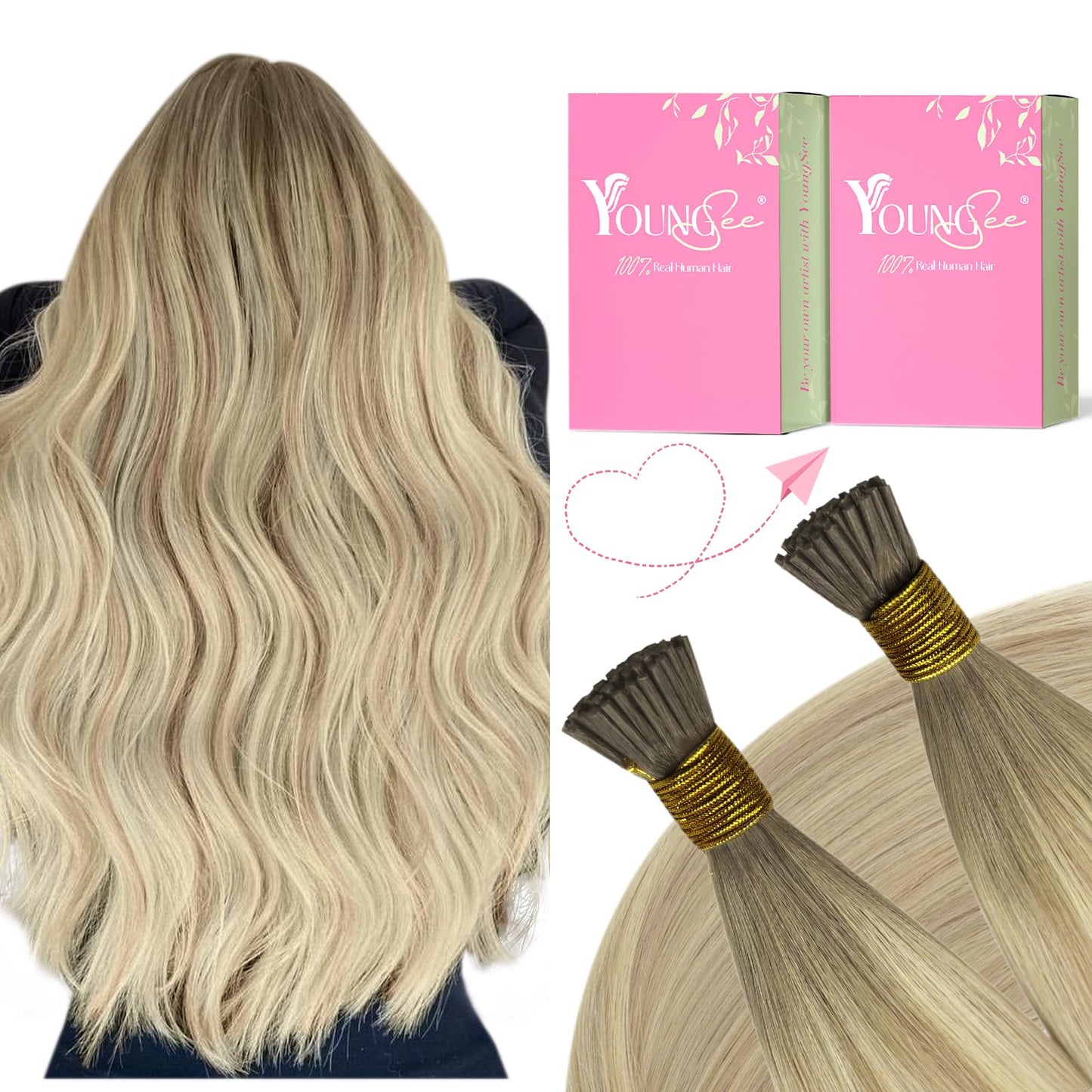 REMY premium Micro Link Hair Extensions Highlight Micro Loop Hair Extensions Real Human Hair Light Brown Highlights Blonde Micro Extensions Real Human Hair Add Hair Volume 18 Inch 50s/50g