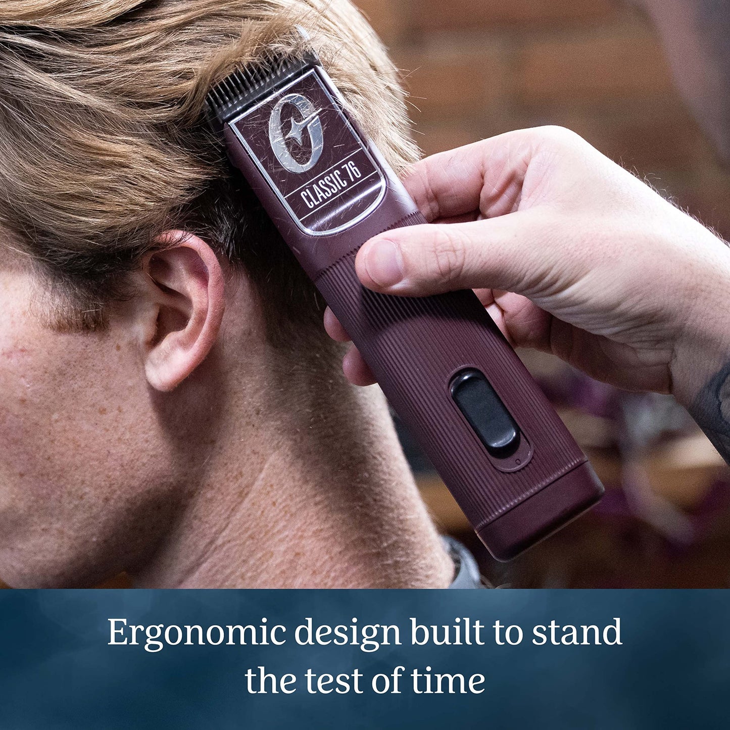 Oster Professional Cordless Hair Clippers, Classic 76 for Barbers and Hair Cutting with Detachable Blade, Burgundy