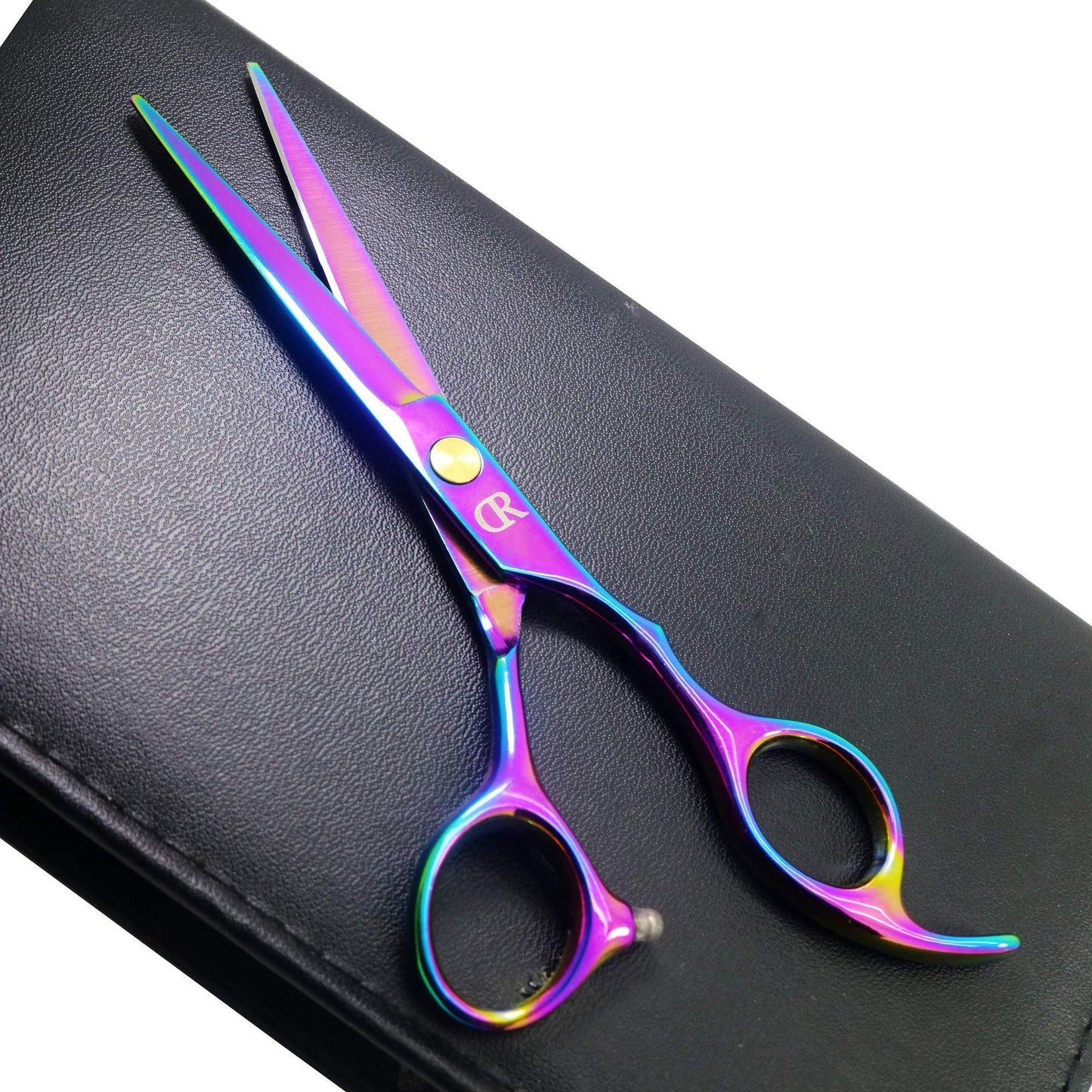 Professional Hair Cutting Shears,6 Inch Barber Hair Cutting Scissors Sharp Blades Hairdresser Haircut for Women/Men/Kids 420c Stainless Steel Rainbow Color（A）