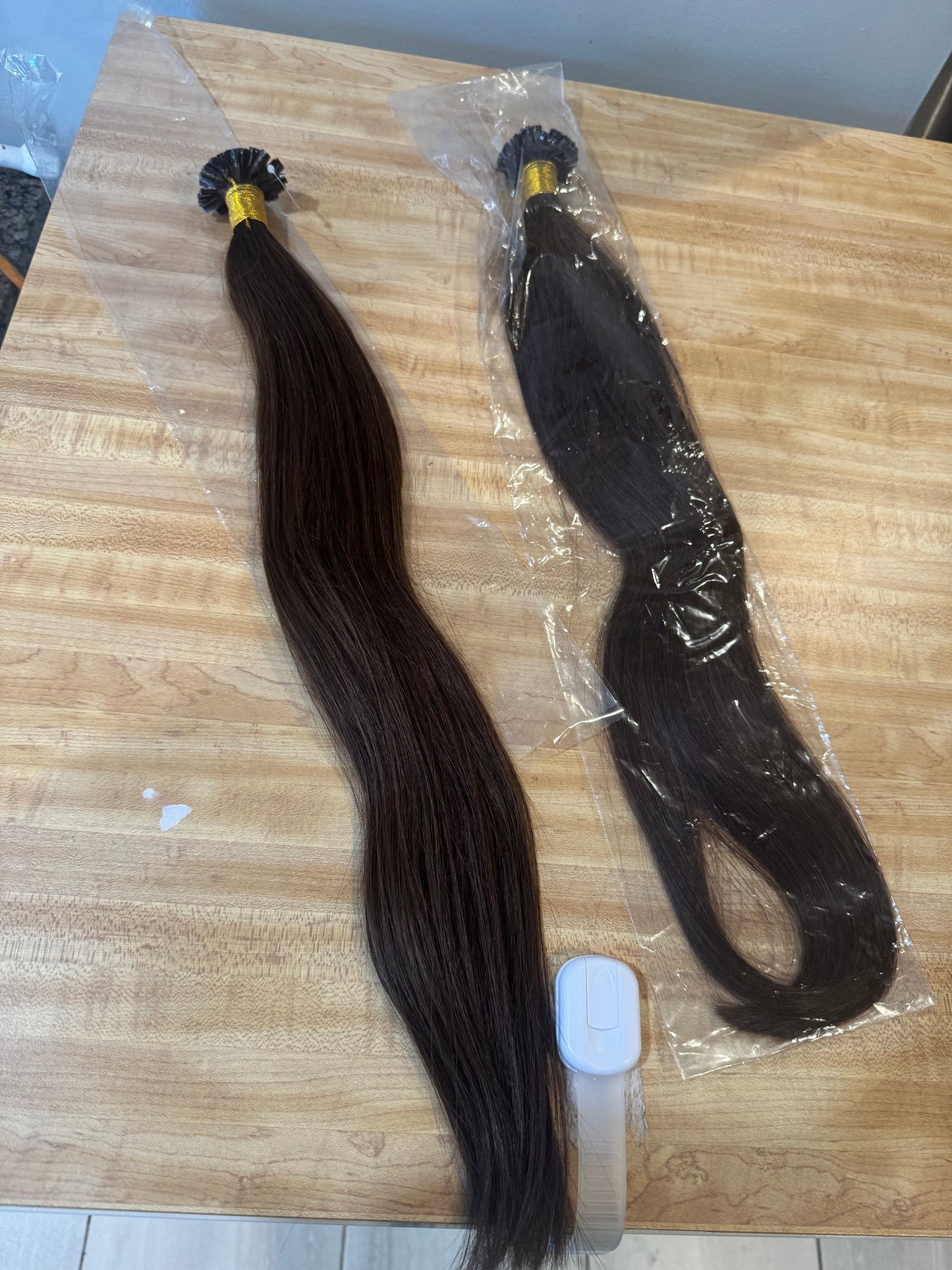 Extensions russe 22 pouce brun foncé en kératine.